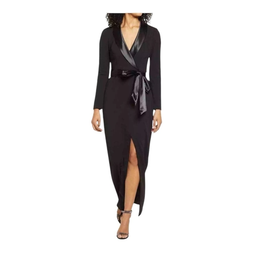 Eliza J Long Sleeve Tuxedo Gown NWT